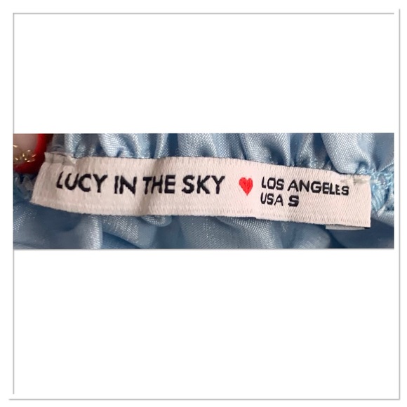 Lucy In The Sky Baby Doll Mini Dress Light Blue Size Small - Picture 5 of 5